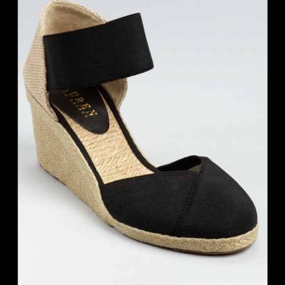 ralph lauren espadrille wedges closed toe